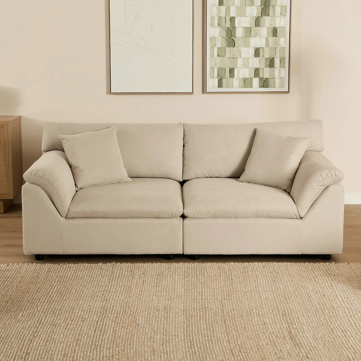 Emilia 2 Seater Sofa Couch - Oak