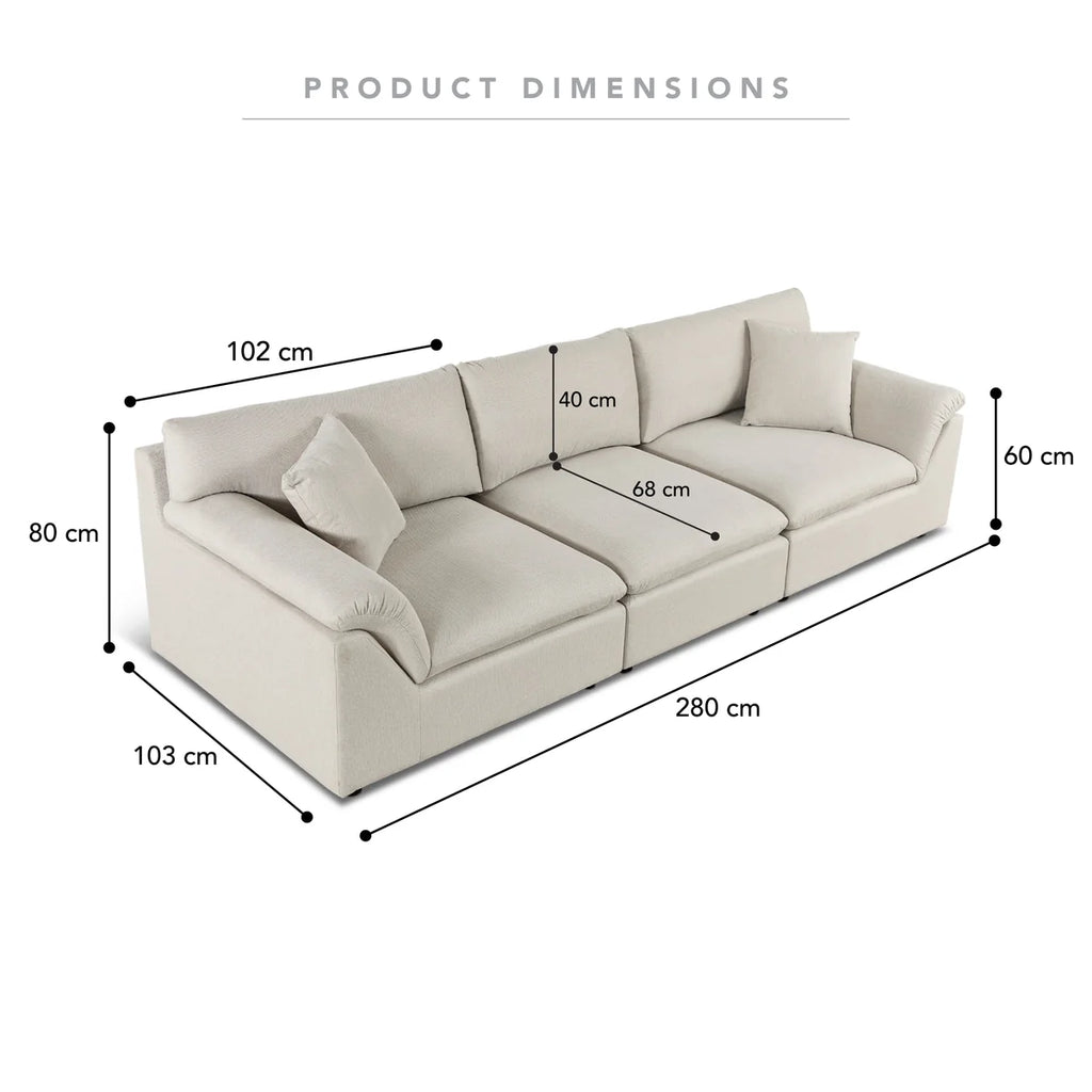 Emilia 3 Seater Sofa - Oak